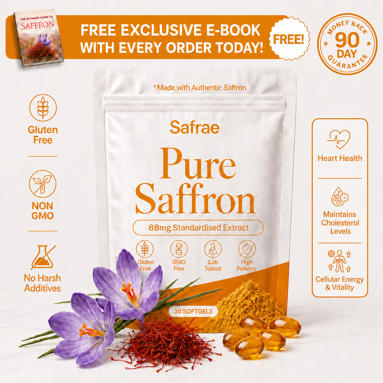 Pure Saffron 7200mg Equivalent with MCT Oil