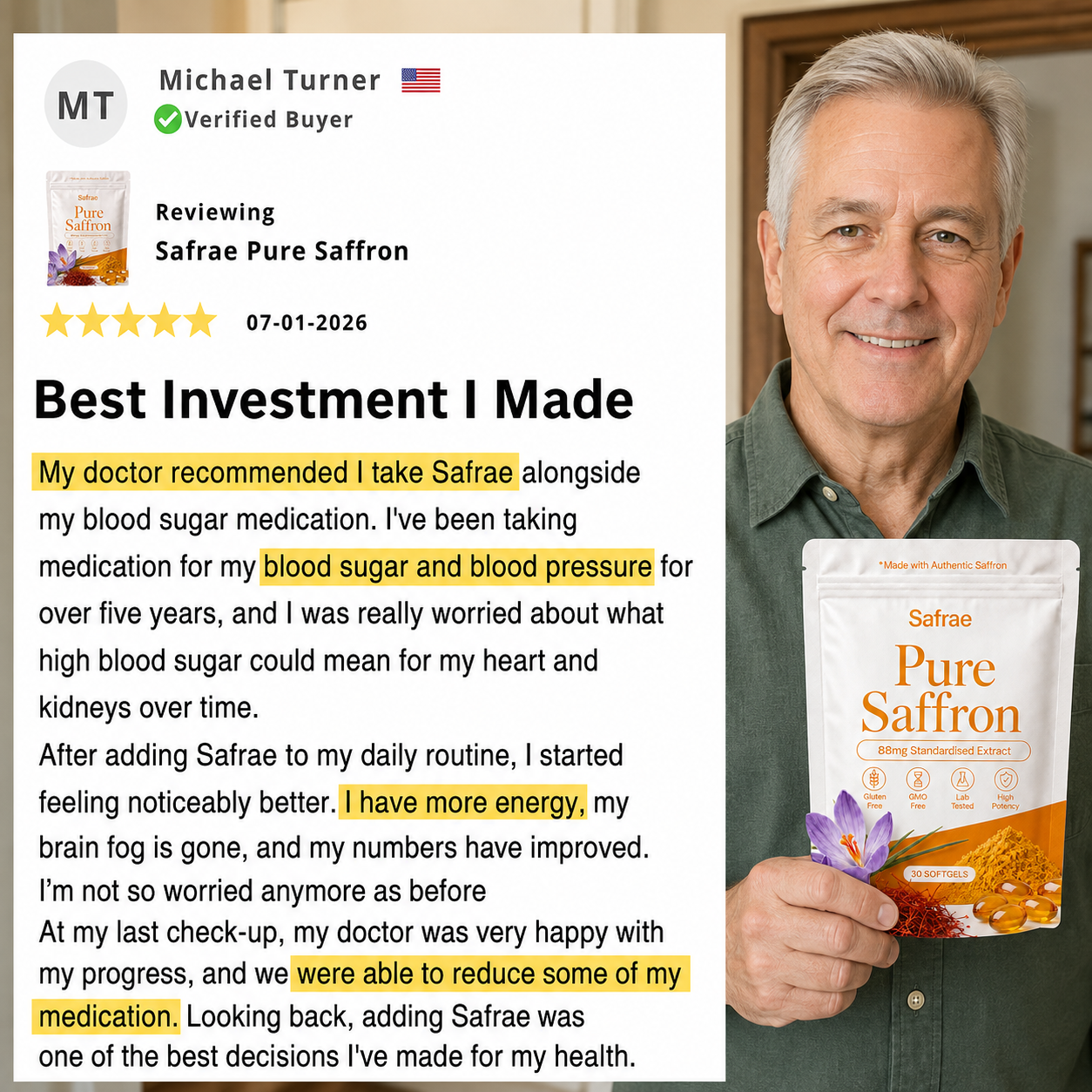 Pure Saffron 7200mg Equivalent with MCT Oil